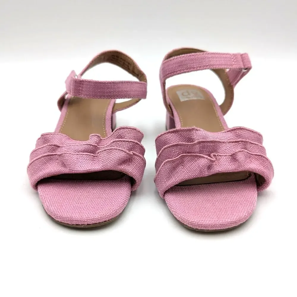DV by Dolce Vita Govani Ruffle Sandals Open Toe Girls Pink Size US13